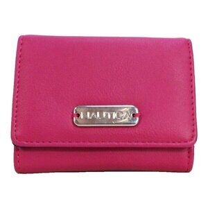 NAUTICA purple-ish pink tri fold women's wallet RFID Safe 4.25 x 3.5" closed
